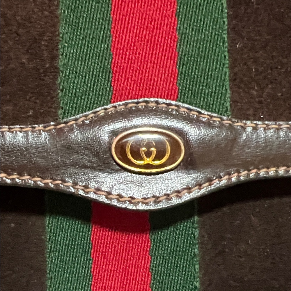 Brown Suede Gucci Ophidia Clutch - Picture 2 of 16
